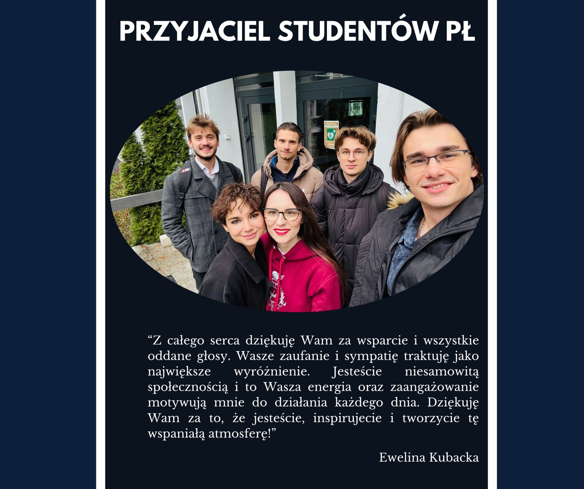 dr inż. Ewelina Kubacka (w środku) ze swoimi studentami