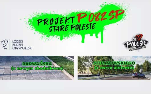 Plakat informujący o projekcie zgłoszonym do Łódzkiego Budżetu Obywatelskiego
