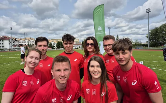 Studenci reprezentujący PŁ na Integracyjnych Mistrzostwach Polski AZS w lekkoatletyce