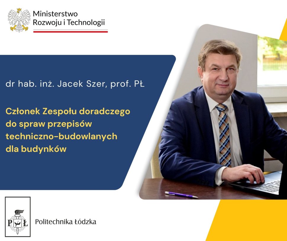 Zdjęcie prof. Jacka Szera z informacją do jakiego zespołu został powołany