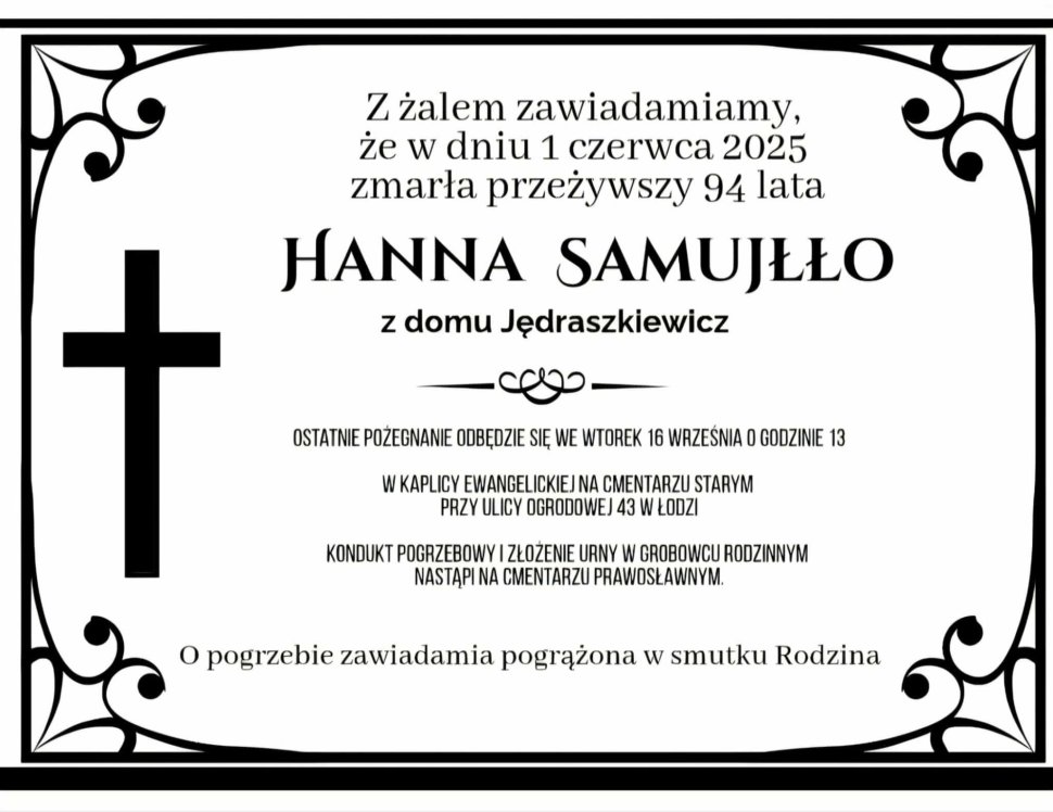 Nekrolog Hanny Samujłło